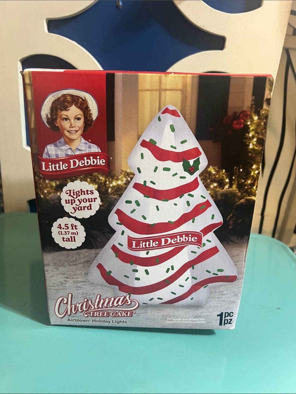 Little Debbie Christmas Tree Cake Inflatable Airblown Holiday Lights 4.5 ft